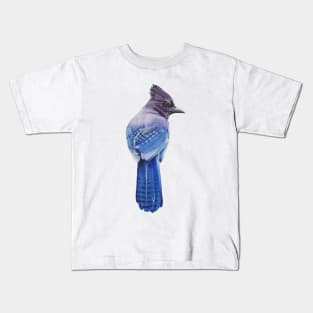 Steller's Jay bird painting (no background) Kids T-Shirt